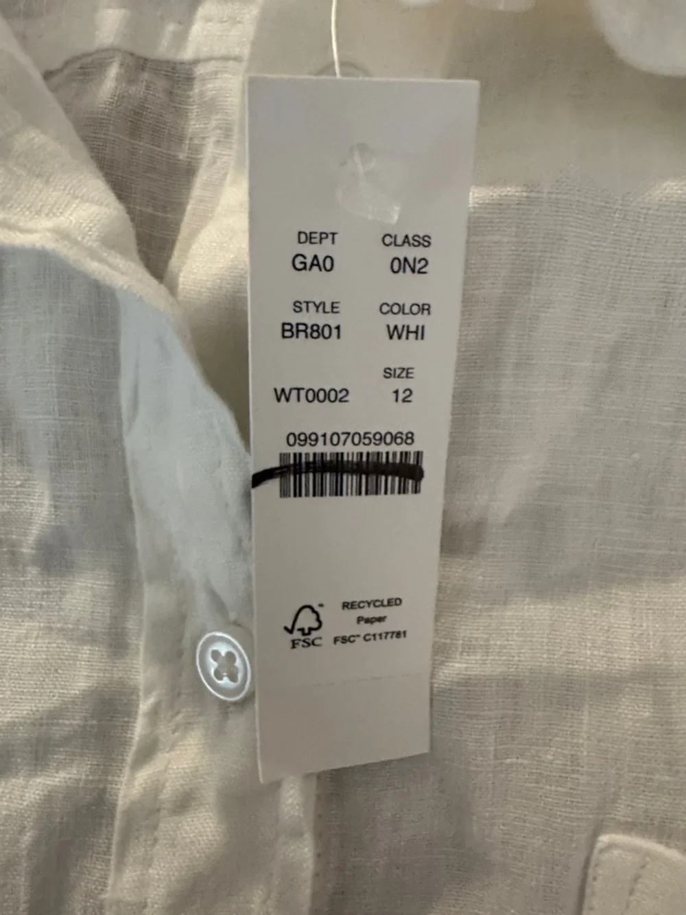 BAIRD MC NUTT IRISH LINEN FOR J. Crew White Irish Linen Shirt Classic Fit NWT